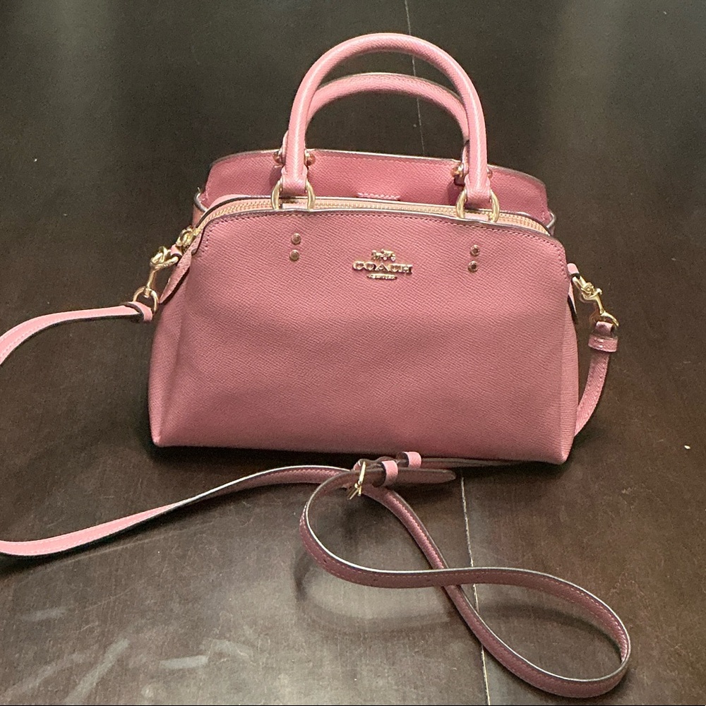 Coach Metallic Mauve Leather Satchel